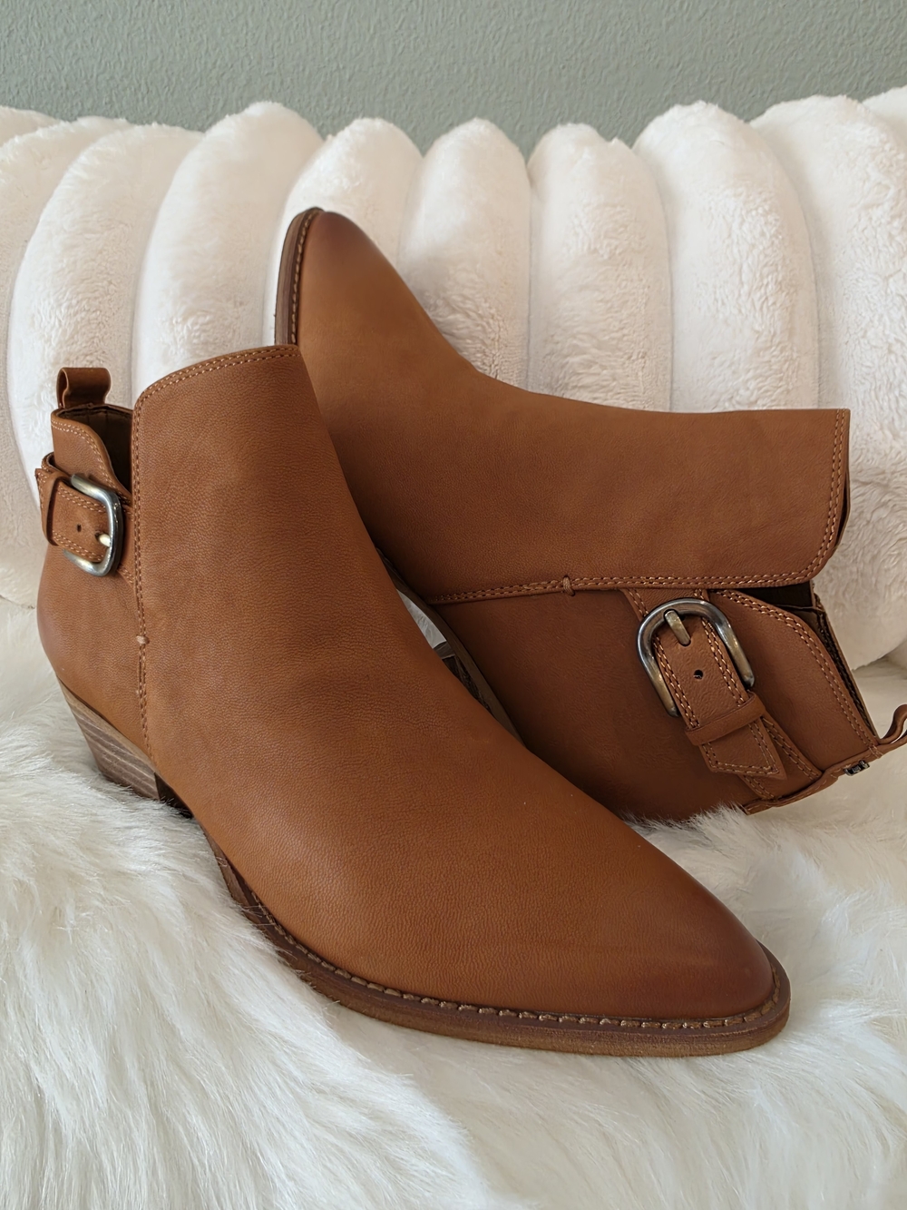 Leather Buckle Ankle Boots - Neena Sam Edelman